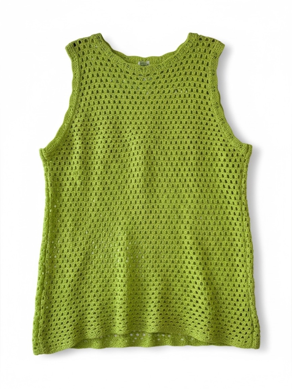 ANRABESS Neon Lime Crochet Swim Cover Up Dress NWT Size Large